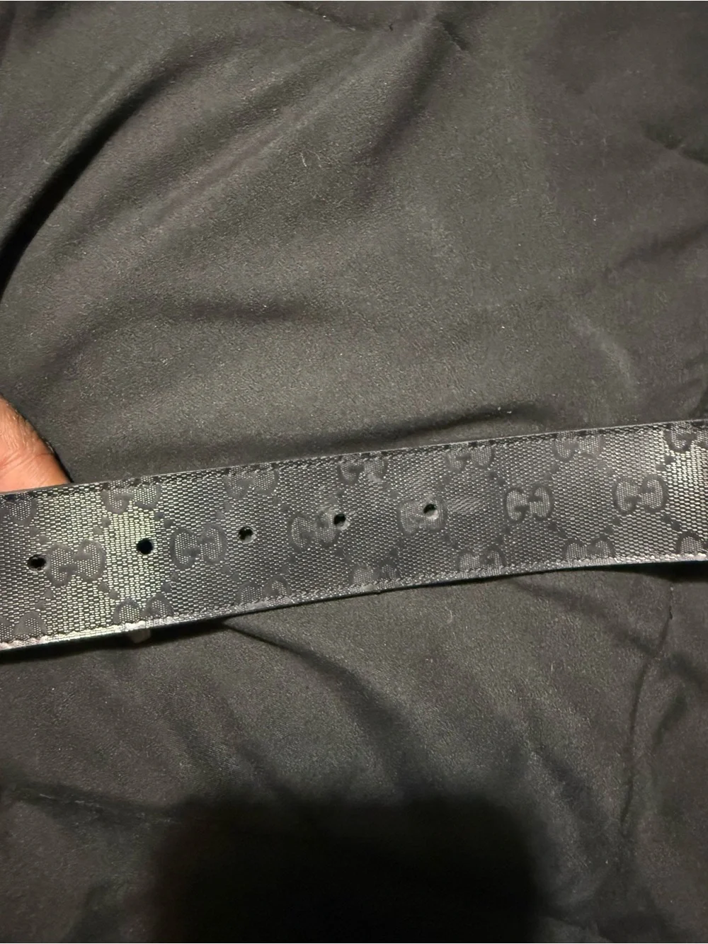 Gucci Men’s Black Interlocking G Buckle Belt